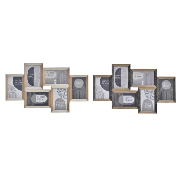Κορνίζα DKD Home Decor Ξύλο Κρυστάλλινο Μαύρο Καφέ Ξύλο MDF Boho (54 x 2 x 32 cm) (x2)