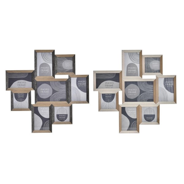 Κορνίζα DKD Home Decor Ξύλο Μαύρο Καφέ Boho (49,5 x 2 x 49,5 cm) (x2)