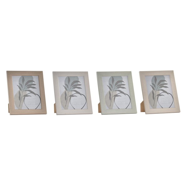 Κορνίζα DKD Home Decor Κρυστάλλινο Μπεζ Καφέ Πράσινο Ανοιχτό Γκρι PS Σκανδιναβικός (26 x 1,5 x 31 cm) (4 Μονάδες)