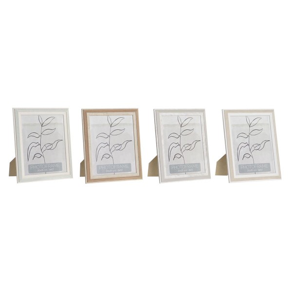 Κορνίζα DKD Home Decor Κρυστάλλινο Μπεζ Πράσινο PS Σκανδιναβικός (25 x 2 x 30 cm) (4 Μονάδες)