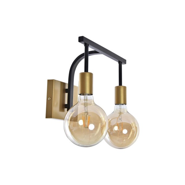 Φωτιστικό Τοίχου DKD Home Decor Κρυστάλλινο Μαύρο Χρυσό Μέταλλο 220 V 50 W (30 x 18 x 22 cm)