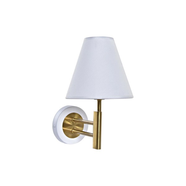 Φωτιστικό Τοίχου DKD Home Decor 25W Χρυσό Μέταλλο πολυεστέρας Λευκό 220 V (19 x 25 x 30 cm)