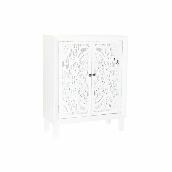 Σκευοθήκη DKD Home Decor Λευκό Καθρέφτης Έλατο MDF (80 x 35 x 102 cm)