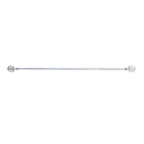 Κουρτινόξυλο DKD Home Decor Δυνατότητα επέκτασης Διπλή Χρυσό Μέταλλο Λευκό Τροπικό Φύλλο φυτού (120 x 16 x 16 cm)