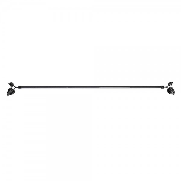 Κουρτινόξυλο DKD Home Decor Δυνατότητα επέκτασης Μέταλλο Σκούρο γκρίζο Φύλλο φυτού (120 x 16 x 16 cm)