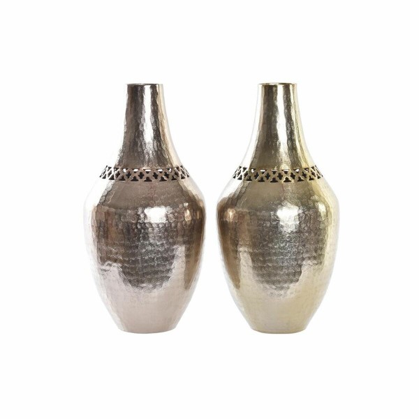 Βάζο DKD Home Decor Χαλκός Χρυσό Αλουμίνιο Άραβας (17 x 17 x 35 cm) (x2)  