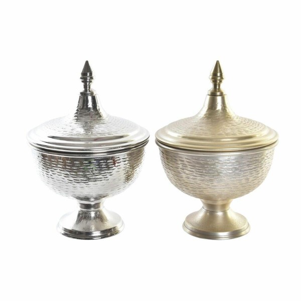 Βάζο DKD Home Decor Χρυσό Σαμπάνια Αλουμίνιο Σύγχρονη (21 x 21 x 30 cm) (x2)  