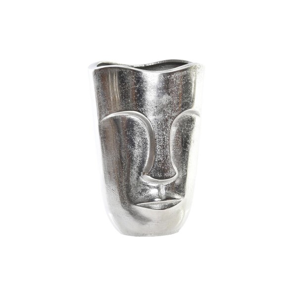 Βάζο DKD Home Decor Πρόσωπο Ασημί Αλουμίνιο Σύγχρονη (18 x 14 x 26 cm)