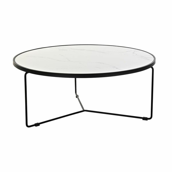 Βοηθητικό Τραπέζι DKD Home Decor Μαύρο Μέταλλο Λευκό Μάρμαρο Σύγχρονη
