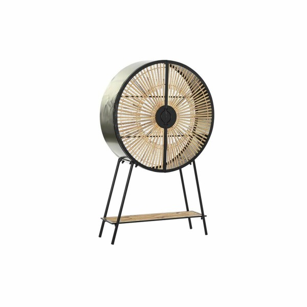 Σκευοθήκη DKD Home Decor Μαύρο Φυσικό Μέταλλο ρατάν (80 x 27 x 130 cm)