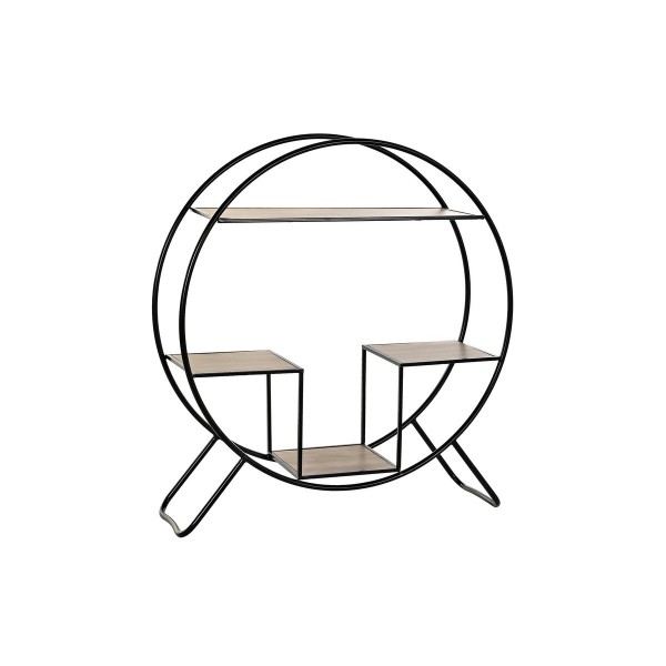 Ράφια DKD Home Decor Έλατο Μαύρο Μέταλλο Ανοιχτό Γκρι 4 Ράφια (90 x 30 x 100 cm)