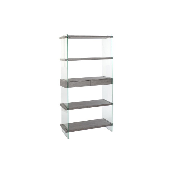 Ράφια DKD Home Decor Κρυστάλλινο Γκρι Διαφανές 4 Ράφια Ξύλο MDF (90 x 35 x 180 cm)