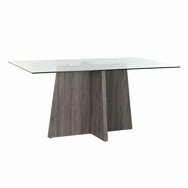 Τραπεζαρία DKD Home Decor Κρυστάλλινο Γκρι Διαφανές Ξύλο MDF (160 x 90 x 75 cm)