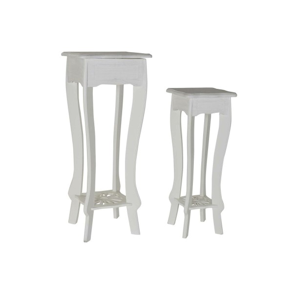 Σετ με 2 τραπέζια DKD Home Decor MDF Λευκό (30 x 30 x 76 cm)