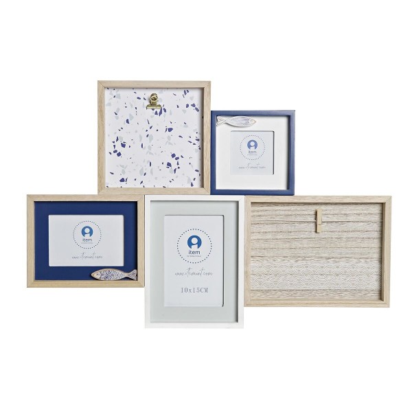 Κορνίζα DKD Home Decor Ξύλο Φυσικό Ιχθύες (54,5 x 2 x 37 cm)