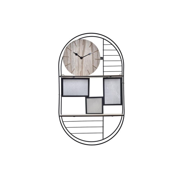 Ράφια DKD Home Decor Μαύρο Μέταλλο Ξύλο Καφέ 2 Ράφια (33 x 10 x 60 cm)