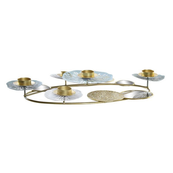 Πολύφωτο DKD Home Decor Καθρέφτης Χρυσό Μέταλλο Μέντα Waterlily (54 x 33 x 8 cm)