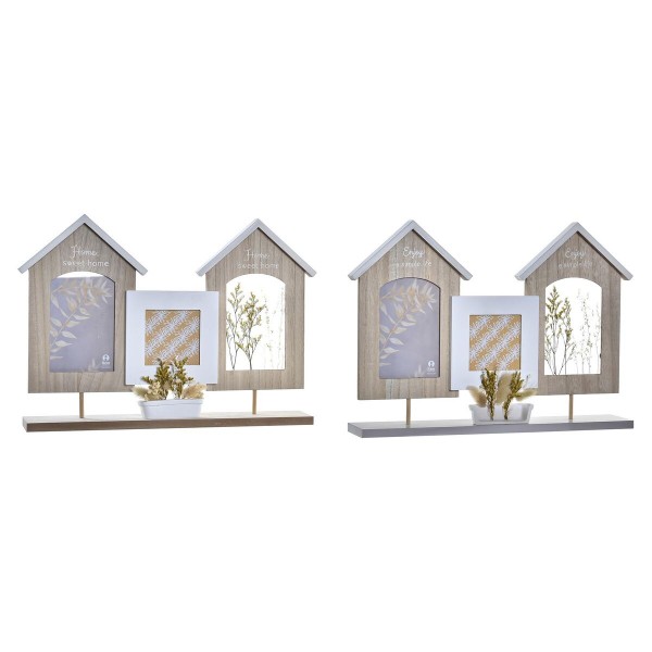 Κορνίζα DKD Home Decor Ξύλο Λουλούδι Φυσικό (42 x 7 x 29 cm) (x2)