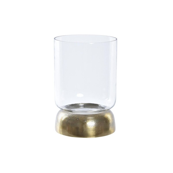 Κηροπήγιο DKD Home Decor Κρυστάλλινο Χρυσό Αλουμίνιο (14 x 14 x 21 cm)