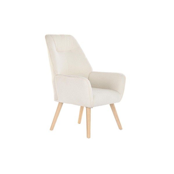 Κάθισμα DKD Home Decor Φυσικό Ξύλο πολυεστέρας Κρεμ (65 x 75 x 96 cm)