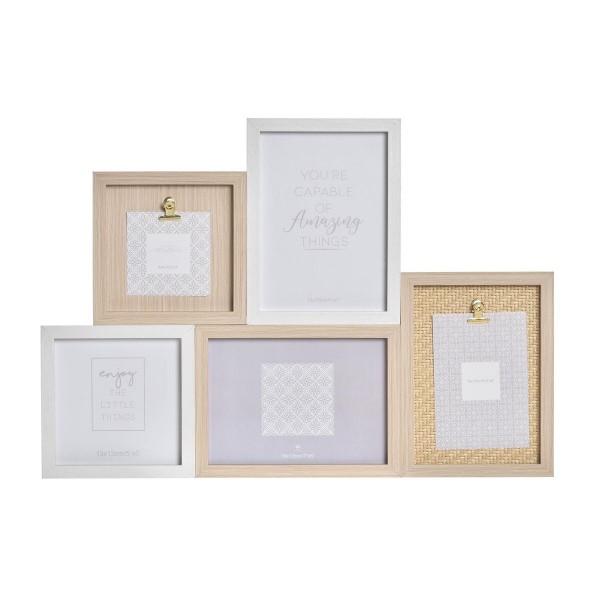 Κορνίζα DKD Home Decor Ξύλο Κρυστάλλινο Φυσικό Λευκό Ξύλο MDF (48,5 x 2 x 34 cm)