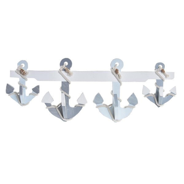 Κρεμάστρα τοίχου DKD Home Decor Ξύλο Σχοινί Μεσογείακός (66 x 10 x 25 cm)