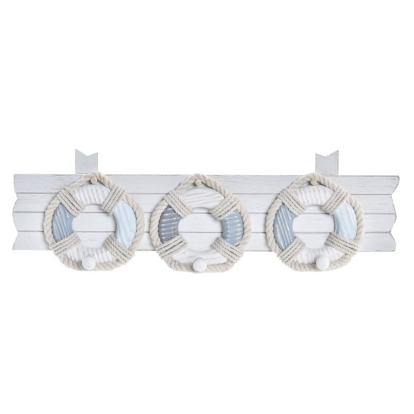 Κρεμάστρα τοίχου DKD Home Decor Ξύλο Σχοινί Μεσογείακός (50 x 7 x 16 cm)