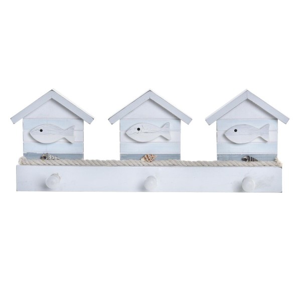 Κρεμάστρα τοίχου DKD Home Decor Ξύλο Σχοινί Μεσογείακός Σπίτια (36 x 5 x 13 cm)