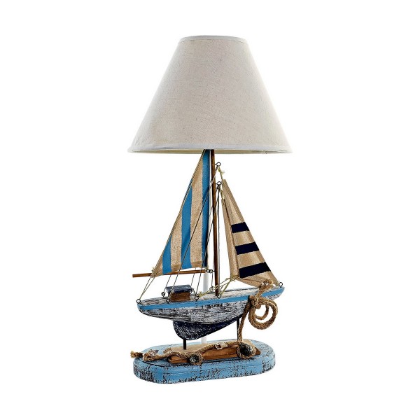 Επιτραπέζιο Φωτιστικό DKD Home Decor Λευκό Ναυτικό Μπλε 220 V 40 W Barco (25 x 25 x 51 cm)