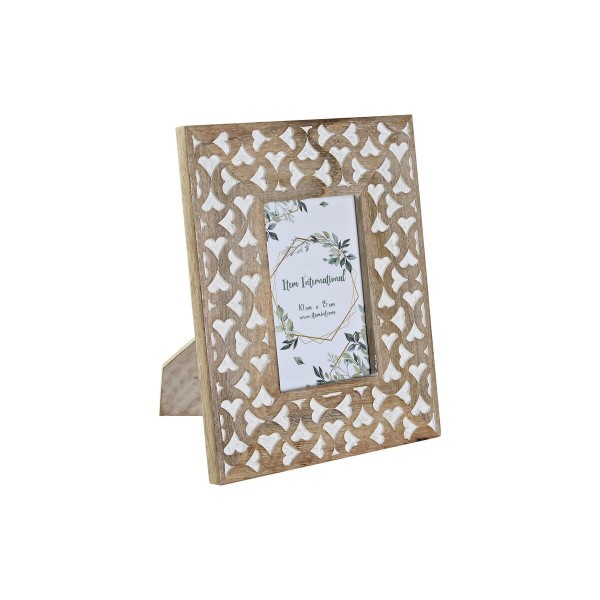 Κορνίζα DKD Home Decor Κρυστάλλινο Καφέ Λευκό Ξύλο από Μάνγκο Άραβας (20,5 x 1,5 x 25,5 cm)