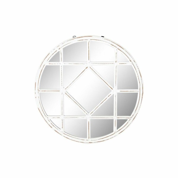 Τοίχο καθρέφτη DKD Home Decor Λευκό Ξύλο MDF Μαρινάτος (76 x 2 x 76 cm)