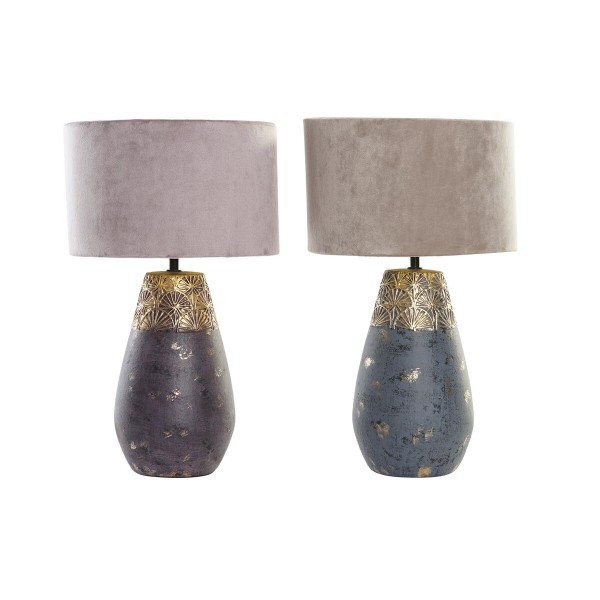 Επιτραπέζιο Φωτιστικό DKD Home Decor Μπεζ Μπλε Χρυσό Καφέ Μπορντό Σκούρο γκρίζο 220 V 50 W (x2) (26 x 26 x 44 cm)
