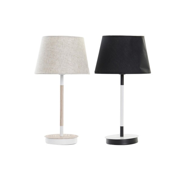 Επιτραπέζιο Φωτιστικό DKD Home Decor Μαύρο Λευκό 220 V 50 W (24 x 24 x 47 cm) (x2)