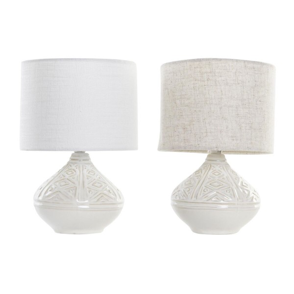 Επιτραπέζιο Φωτιστικό DKD Home Decor 25W Μπεζ Λευκό 220 V Ikat (x2) (20 x 20 x 30 cm)