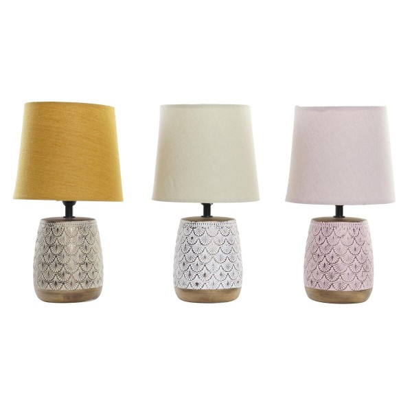 Επιτραπέζιο Φωτιστικό DKD Home Decor 25W Ροζ Καφέ Πορτοκαλί Σκούρο καφέ 220 V (17 x 17 x 30 cm) (3 Μονάδες)