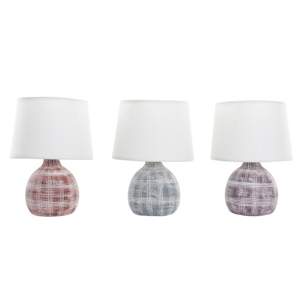 Επιτραπέζιο Φωτιστικό DKD Home Decor 25W Κόκκινο Μπλε Λευκό Μπορντό Σκούρο γκρίζο 220 V (18 x 18 x 26 cm) (3 Μονάδες)