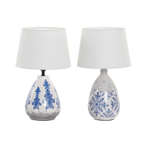 Επιτραπέζιο Φωτιστικό DKD Home Decor Μπλε Λευκό Ανατολικó (24 x 24 x 40 cm) (x2)