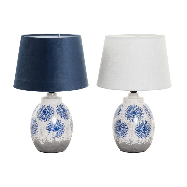 Επιτραπέζιο Φωτιστικό DKD Home Decor Μαύρο Μπλε Λευκό Σκούρο γκρίζο Ανατολικó (x2) (24 x 24 x 37 cm)