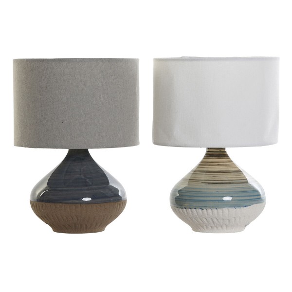 Επιτραπέζιο Φωτιστικό DKD Home Decor 25W Γκρι Λευκό Πολύχρωμο Σκούρο γκρίζο 220 V Σύγχρονη (x2) (20 x 20 x 28 cm)