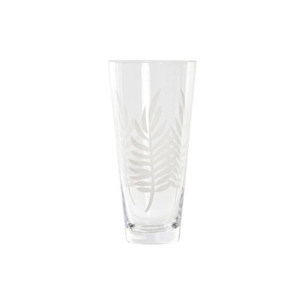 Βάζο DKD Home Decor Κρυστάλλινο Διαφανές Λευκό Τροπικό Φύλλο φυτού (10 x 10 x 20 cm)