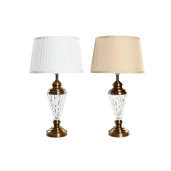 Επιτραπέζιο Φωτιστικό DKD Home Decor Μπεζ Χρυσό Λευκό (35 x 35 x 64 cm) (x2)