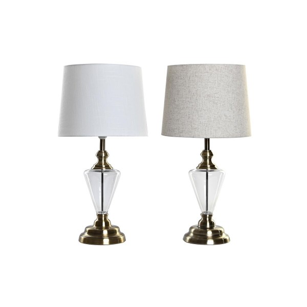 Επιτραπέζιο Φωτιστικό DKD Home Decor Μπεζ Χρυσό Λευκό (35 x 35 x 69 cm) (x2)