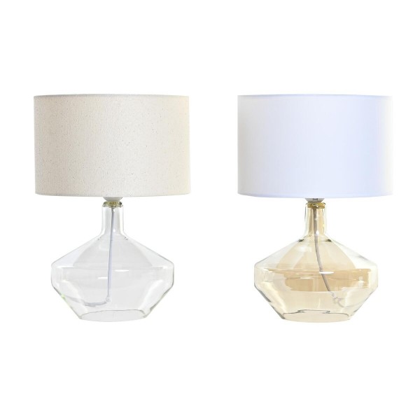 Επιτραπέζιο Φωτιστικό DKD Home Decor Μπεζ Διαφανές Λευκό (25 x 25 x 35 cm) (x2)