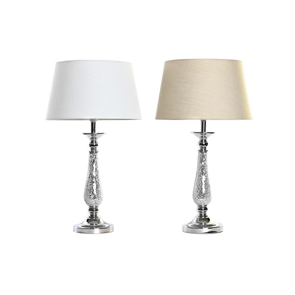 Επιτραπέζιο Φωτιστικό DKD Home Decor Μπεζ Διαφανές Λευκό 220 V 50 W (38 x 38 x 67 cm) (x2)