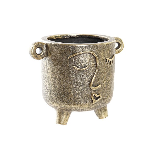 Βάζο DKD Home Decor Πρόσωπο Χρυσό Σύγχρονη (33 x 23 x 25,5 cm)