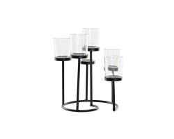 Πολύφωτο DKD Home Decor Κρυστάλλινο Μαύρο Μέταλλο (30 x 30 x 35 cm)