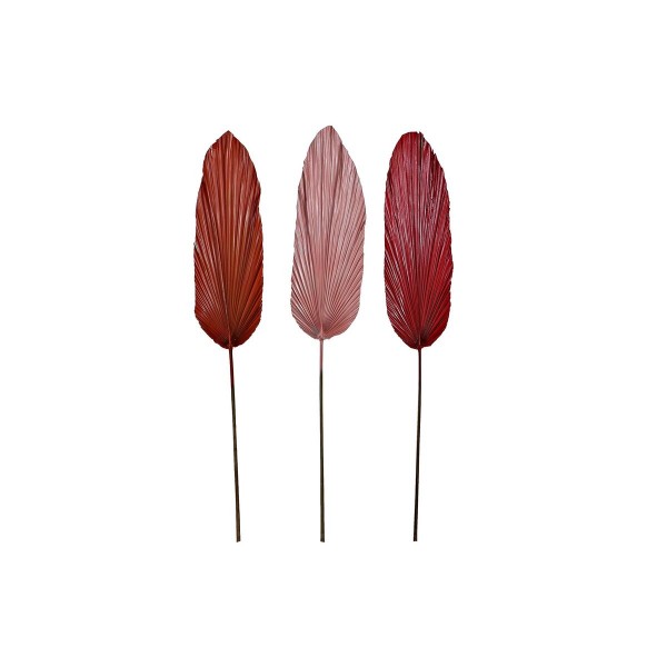 Διακοσμητικό Φυτό DKD Home Decor Φύλλο Παλάμη Κόκκινο Ροζ Πορτοκαλί (22 x 2 x 148 cm) (3 Μονάδες)