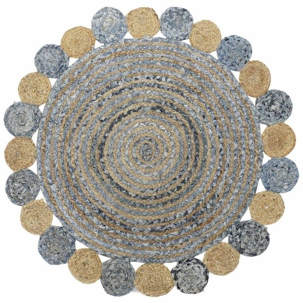 Χαλί DKD Home Decor Μπλε Πολύχρωμο Ινδός (120 x 120 x 1 cm)