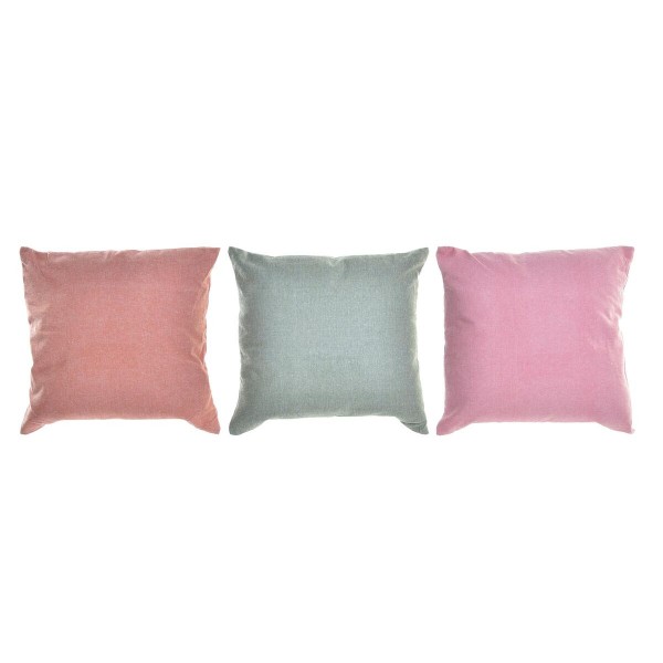Μαξιλάρι DKD Home Decor Ροζ Πορτοκαλί πολυεστέρας Αλουμίνιο Πράσινο 100% βαμβάκι (3) (40 x 10 x 40 cm) (3 Μονάδες)