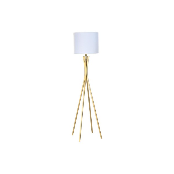 Φωτιστικό Δαπέδου DKD Home Decor Χρυσό Μέταλλο πολυεστέρας Λευκό (37 x 37 x 163 cm)